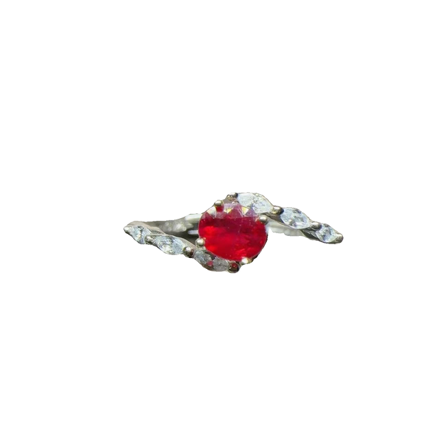 Natural pigeon blood red ruby ring 4×5 925 silver finely inlaid natural colored gemstone jewelry
