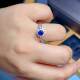 Natural royal blue sapphire ring 5 x 6 925 silver precision inlaid fine colored gemstone jewelry