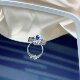 Natural royal blue sapphire ring