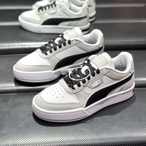 彪马PUMA男女情侣复古低帮轻便皮面黑白色百搭运动休闲板鞋384953 - 图0