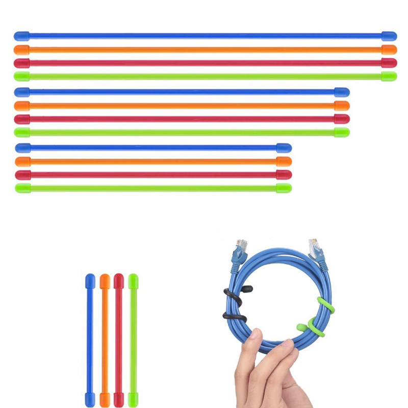 创意硅胶扎带家用齿轮扎丝数据线理线捆绑带束线带多用途绕线器 - 图0