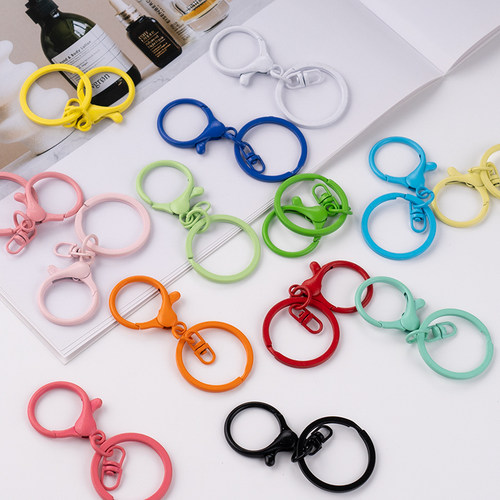 彩色合金龙虾扣8字扣钥匙圈3件套DIY手工饰品配件玩具挂扣钥匙扣 - 图2