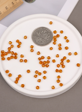 3A4mm幻彩菱形水晶玻璃珠子散珠DIY手工菱形珠串珠材料手链饰品配