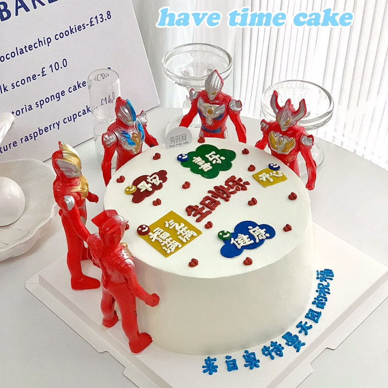 网红男孩儿童生日蛋糕装饰摆件来自奥特曼天团奥特曼的祝福插件 - 图2