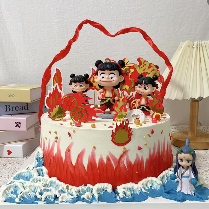 现货哪吒蛋糕装饰手办玩偶摆件敖丙风火轮混天绫插件哪咤生日配件,淘宝优惠券,粉丝福利购,淘宝优惠卷