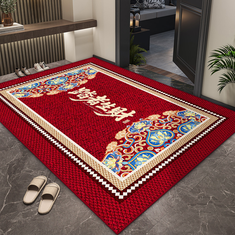 如意入户门地垫新中式门口垫红色进门脚垫家用新款可裁剪防滑地毯,淘宝优惠券,粉丝福利购,淘宝优惠卷