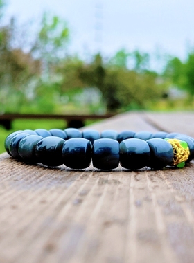 直切珠手链和田玉青花手串