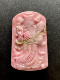 The God of Wealth has arrived! Full pink jade rhodonite bracelet material carved gemstone pendant