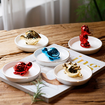 Mino Nordic Ins Marine Series Animal Jewellery Pan Turtles Small Fish Crab Necklace Ring Key Containing Deck