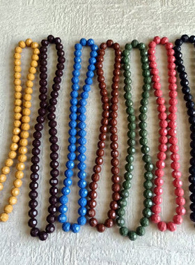 韩国麦饭石1.1厘米足球珠项链套装高光托尔玛琳负离子项链珠成品