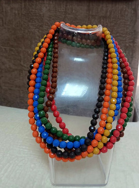 韩国麦饭石8MM小足球珠手链项链套装高光托尔玛琳负离子项链成品