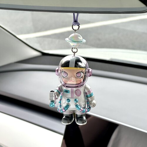 泡泡玛特SPACE MOLLY车载挂件汽车高级装饰后视镜挂饰车内饰品 - 图2