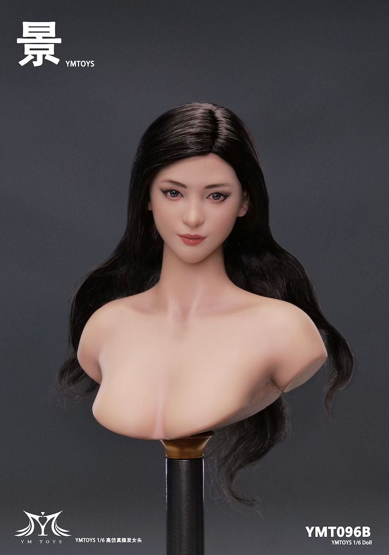 YMTOYS 1/6 植发女头雕 YMT096 景 适合PH/TBL包胶女素体 接单 - 图1