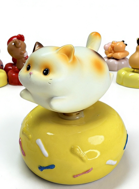 转转暹罗猫三花猫橘猫可爱摆件桌面车载两用创意治愈工位送人礼物