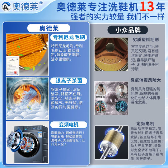 Odelai drum shoe washing machine elution and drying integrated household use