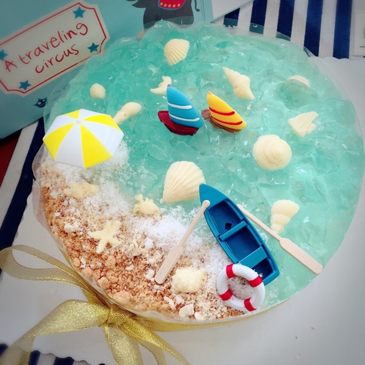 海洋慕斯蛋糕原料套餐无需烤箱烘焙DIY自制创意生日蛋糕材料套装-图1