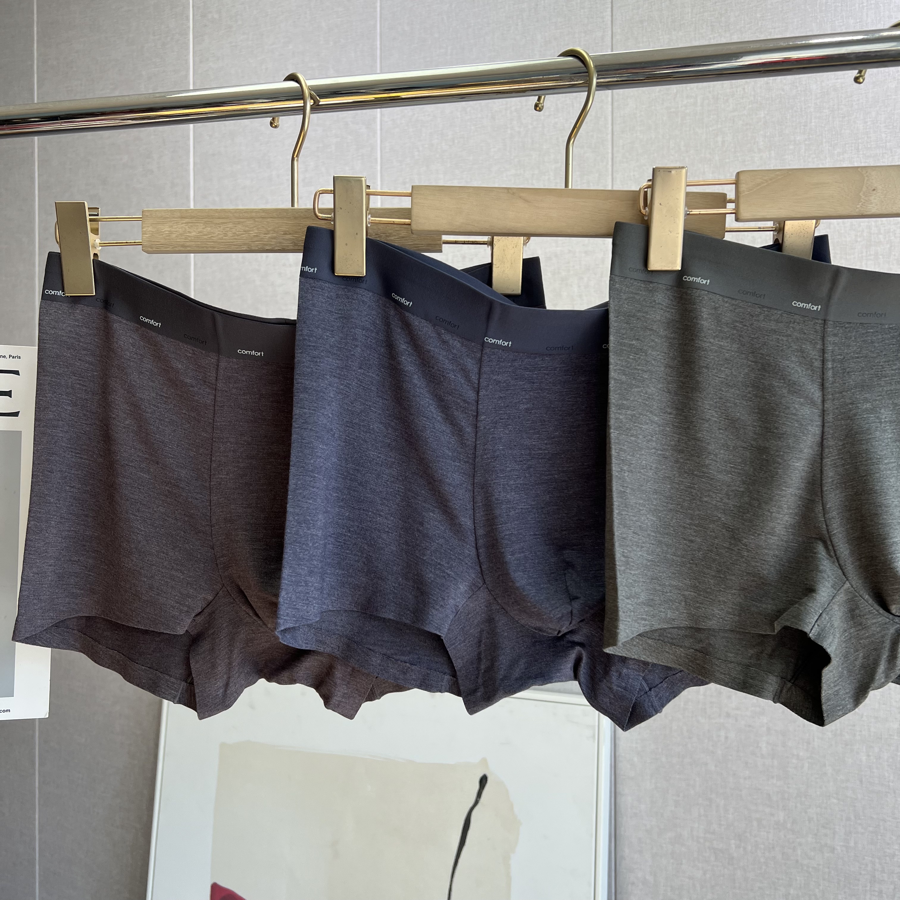 B家新款羊绒蛋白·滋养肌肤~吸湿保暖锁温男士平角裤 - 图2