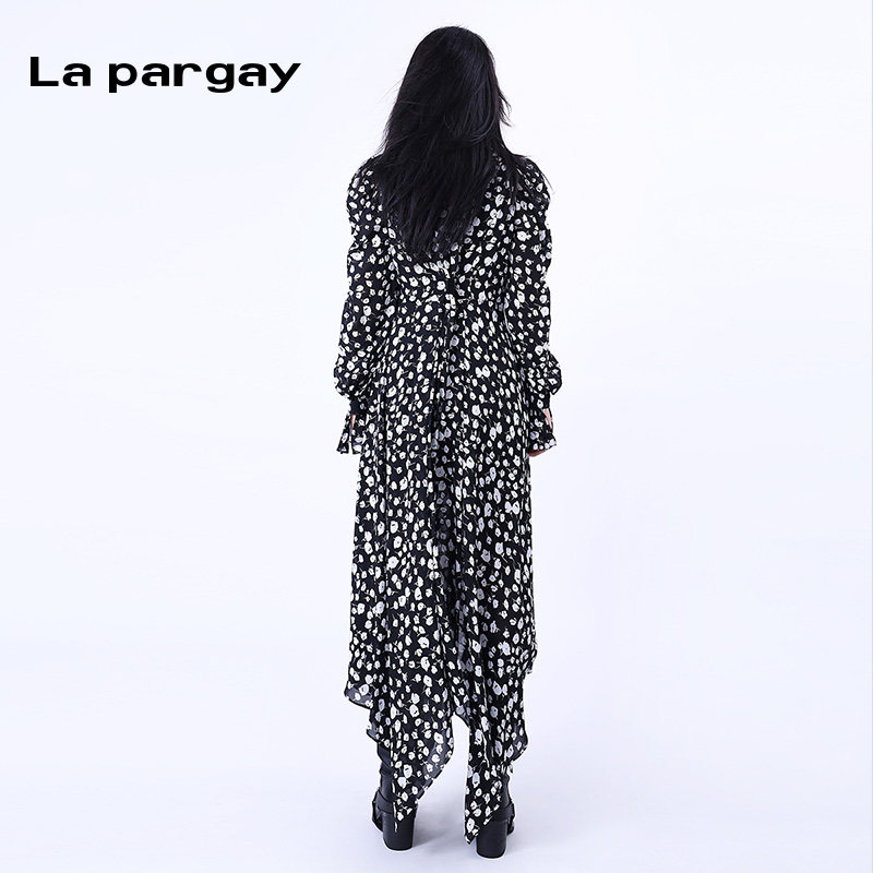 纳帕佳不规则长袖连衣裙女2026春季新款时尚休闲长款印花裙子,淘宝优惠券,粉丝福利购,淘宝优惠卷