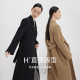 Lapel mid-length woolen jacket for commuting