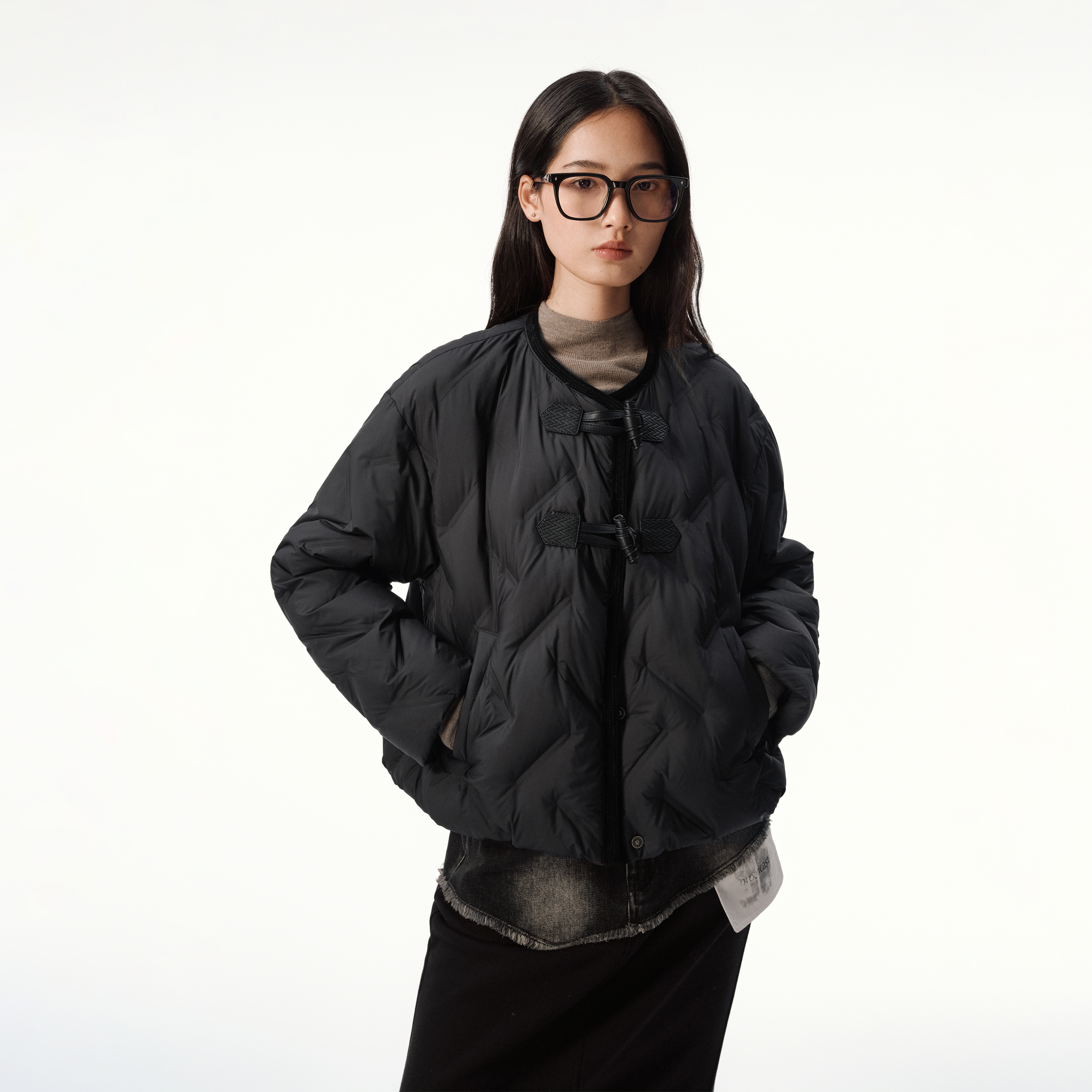 播新中式短款羽绒服2025秋冬新款小个子复古保暖外套女DDS4RD5277 - 图3