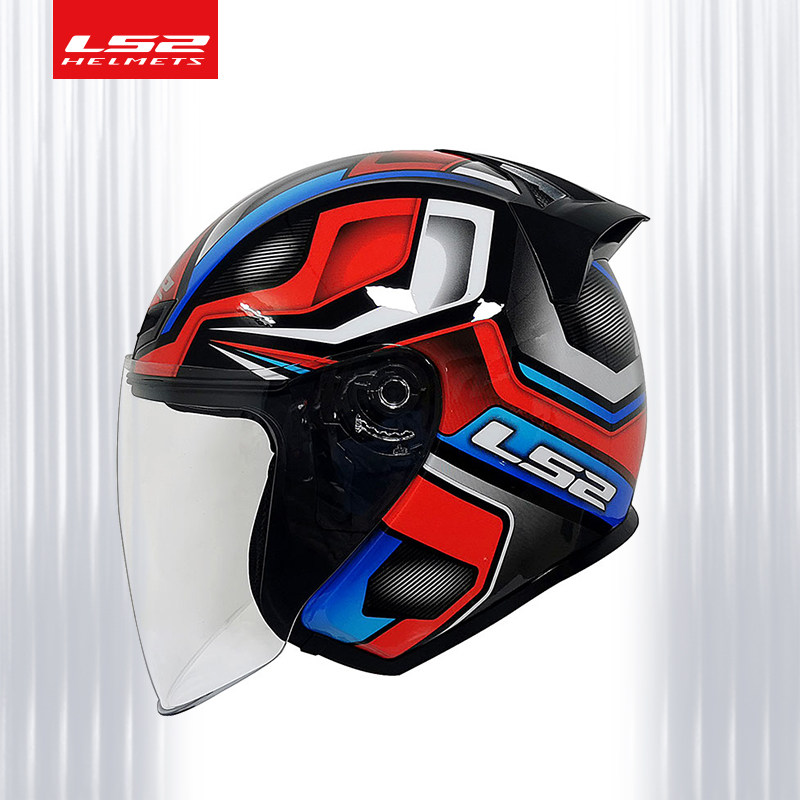 LS2摩托车骑行头盔半盔四分之三盔机车赛车冬男女电动车四季通用 - 图1