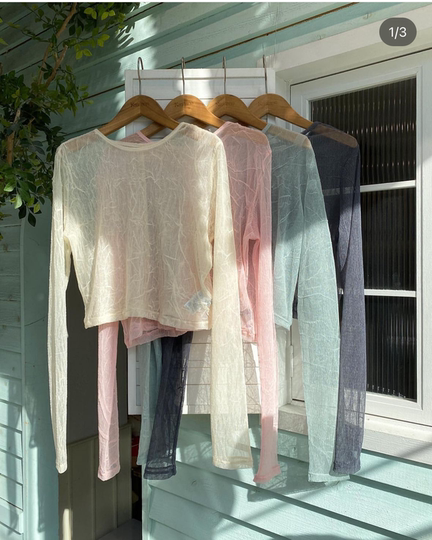 kas2024 summer, light and light atmosphere pleated perspective shirt available throughout the year QC