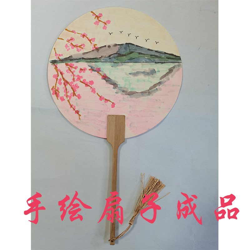 双面加厚宣纸空白团扇子 宫扇手绘画国画水彩画毛笔字DIY古诗配画 - 图1