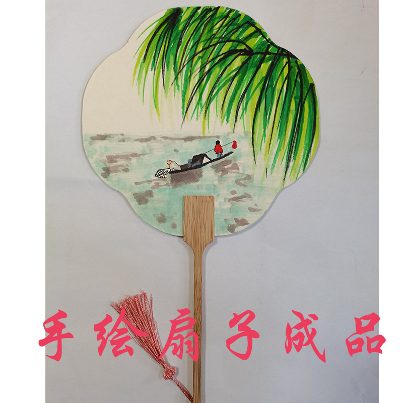 双面加厚宣纸空白团扇子 宫扇手绘画国画水彩画毛笔字DIY古诗配画 - 图2