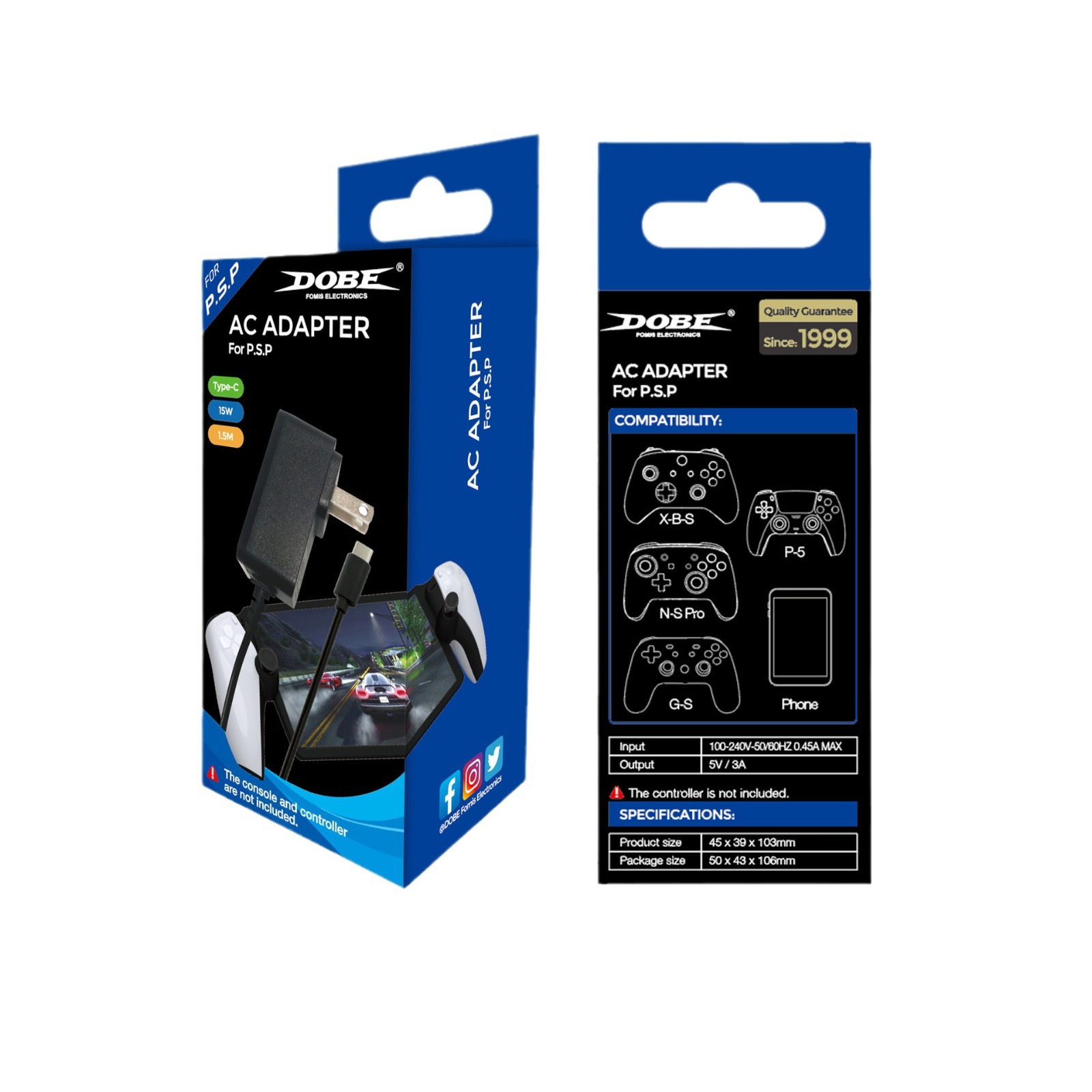 DOBE正品PS5手柄充电器PSPortal掌机直充Switch/XBOX手柄15W电源 - 图3