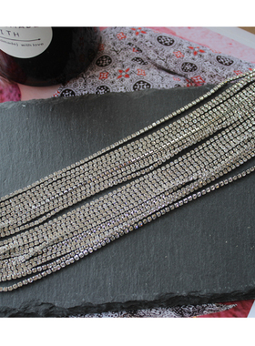 CHOKER同梦辰银色水钻蹦迪锁骨链