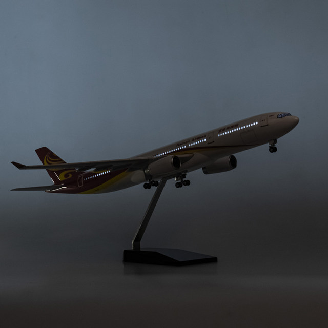 HNA aircraft model 330 passenger aircraft with wheels and lights