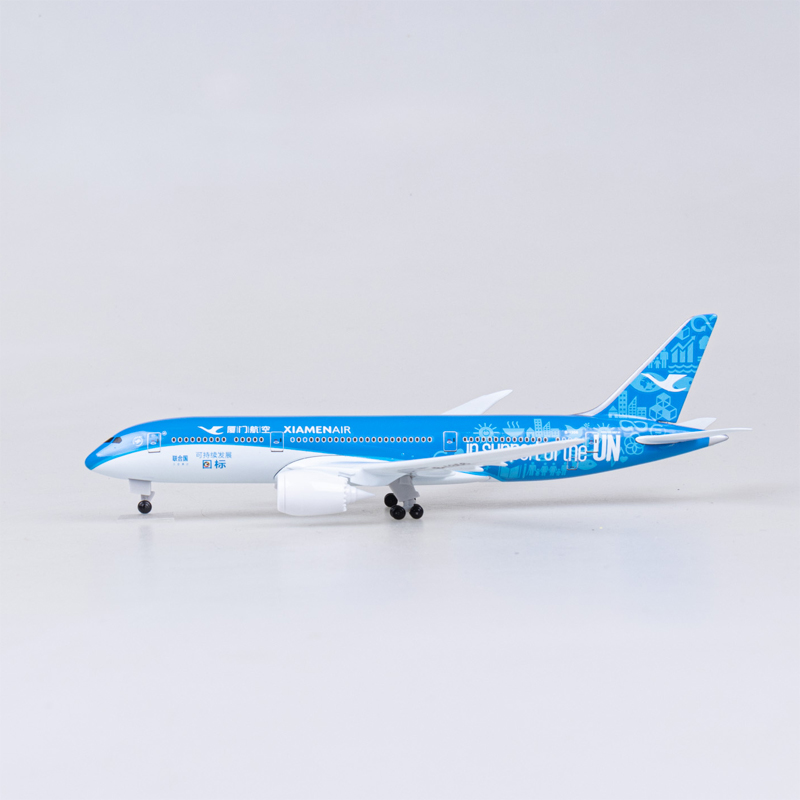 18cm仿真拼装厦航787联合国梦想号合金客机模型飞机航模厦门航空 - 图0