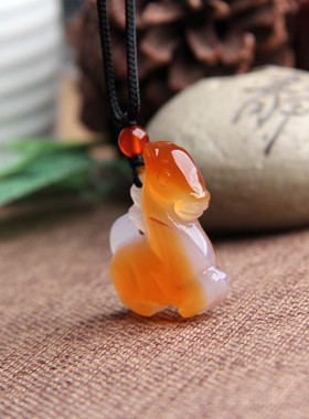 马挂件马挂坠生肖水晶马吊坠