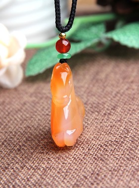 天然红玛瑙小马挂件挂坠