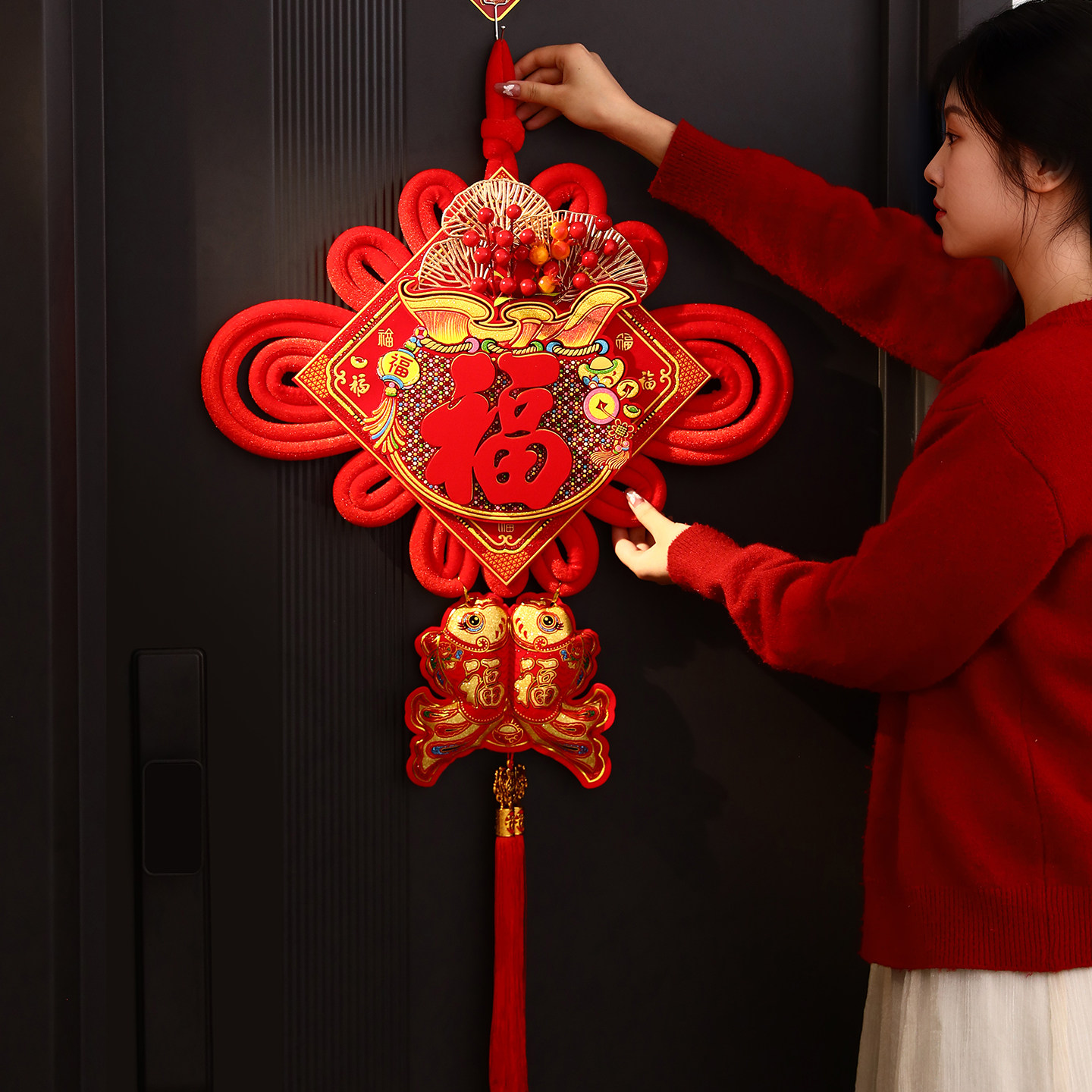 2026新款中国结福字挂件大号新年装饰客厅高档玄关入户门红色挂饰,淘宝优惠券,粉丝福利购,淘宝优惠卷