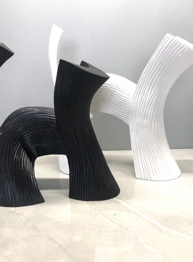 创意工艺品几何狗摆件客厅玄关桌面装饰品简约现代北欧黑色狗摆件