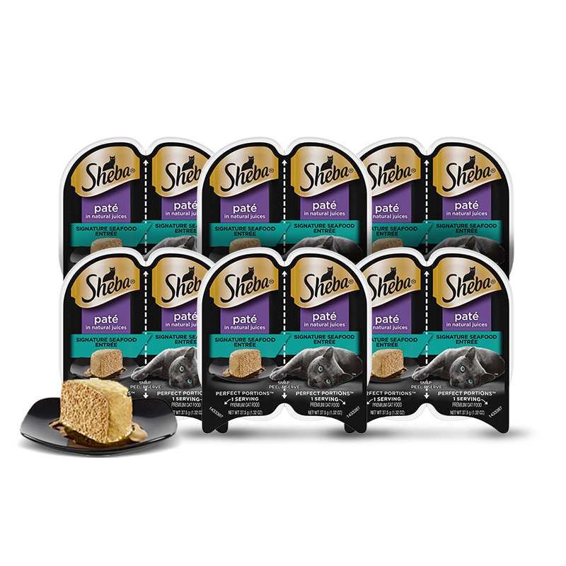 sheba希宝一分为二餐盒罐头进口慕斯成幼猫辅食湿粮猫咪零食48罐