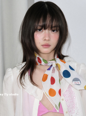 feytiy 彩色软糖 波普乐园纯棉方巾头巾女春夏季百搭时髦丝巾围巾