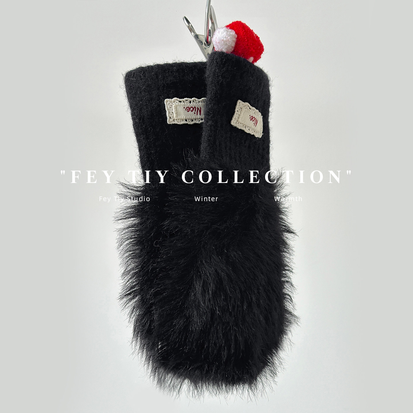 feytiy 保暖单品 百搭半指手套女冬季加绒仿兔毛毛防寒可触屏学生,淘宝优惠券,粉丝福利购,淘宝优惠卷