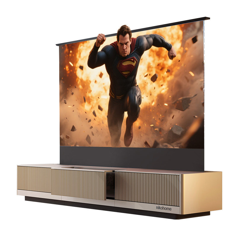 Nick Aijia fully automatic screen-up laser TV all-in-one cabinet laser TV cabinet hidden pan/tilt 100 inches