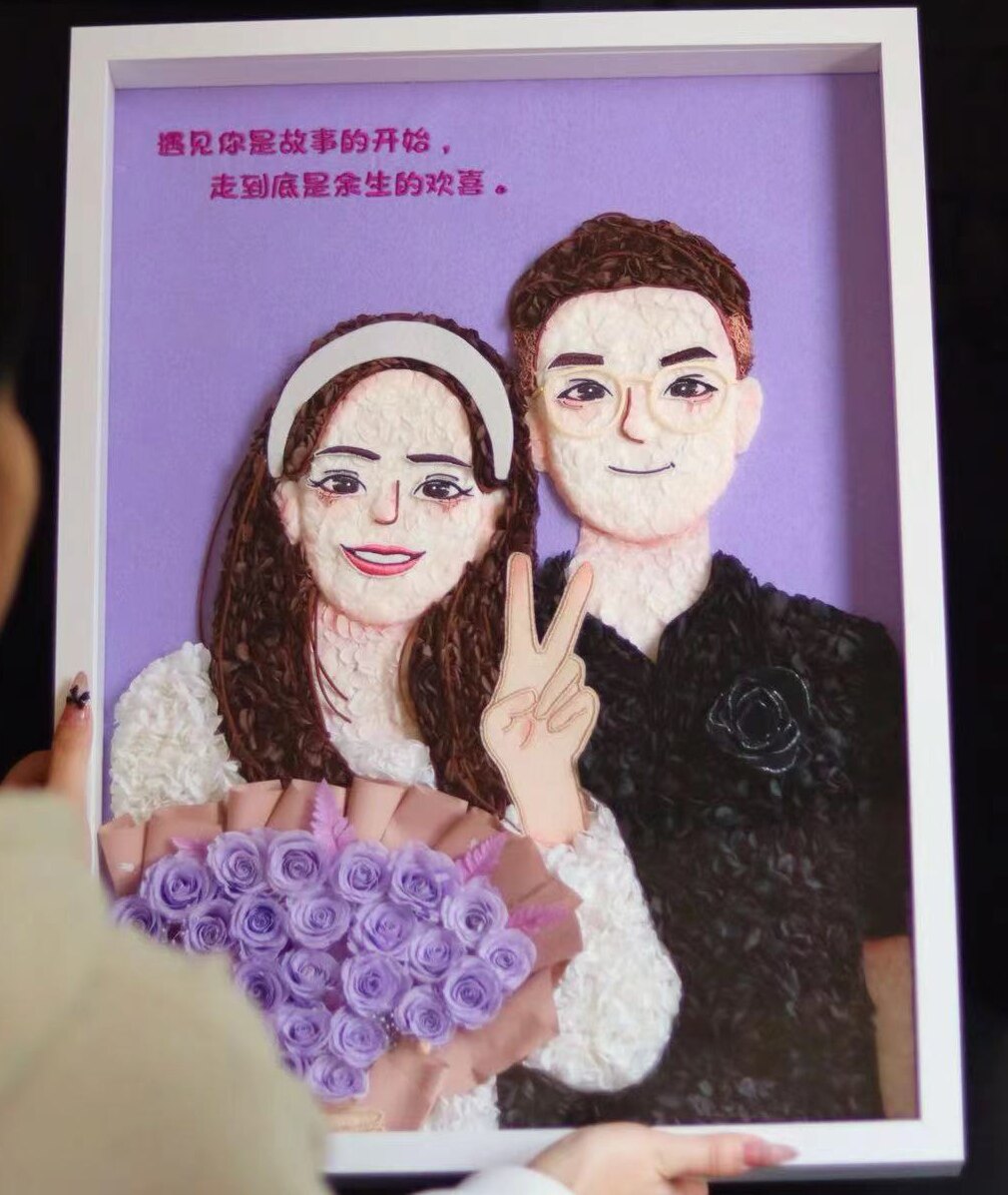 永生花人像肖像定制相框送小孩长辈领导男女朋友生日女神节礼物