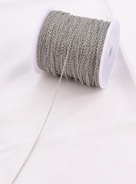 钛钢裸链简约O字链细款18k玫瑰金