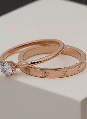戒指ring女戒个性不锈钢情侣对戒