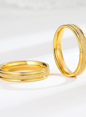 百搭热款钛钢18k镀金戒指欧美