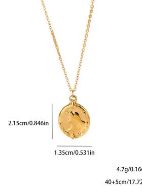 时尚在逃公主钛钢项链女浮雕双面