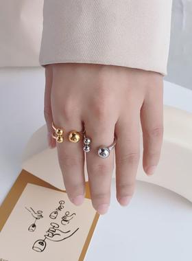 欧美钛钢套装戒指女设计感小众