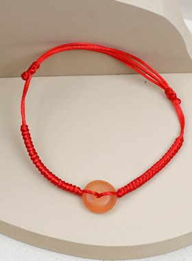 压惊平安扣儿童金刚结红绳手链