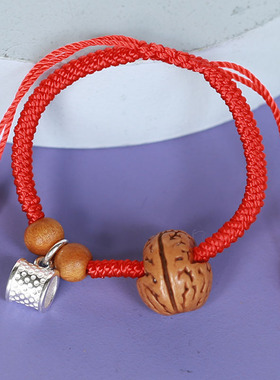 手工雕刻野生桃核压惊金刚结