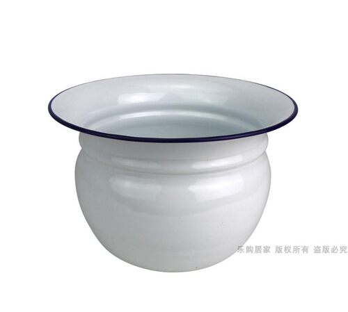 加厚22CM柿型搪瓷痰盂.儿童座便器.便盆.老人痰盂.婚庆痰盂 - 图0