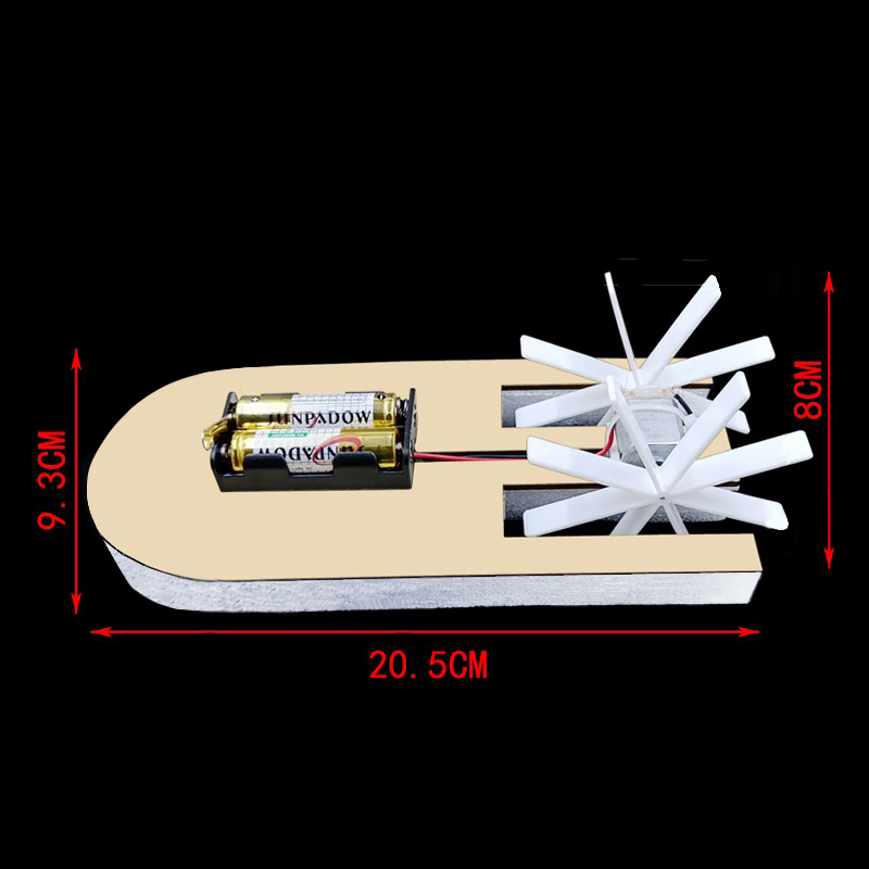 电动明轮船空气桨科技小制作科学探索号实验创智客拼装船模型玩具 - 图2